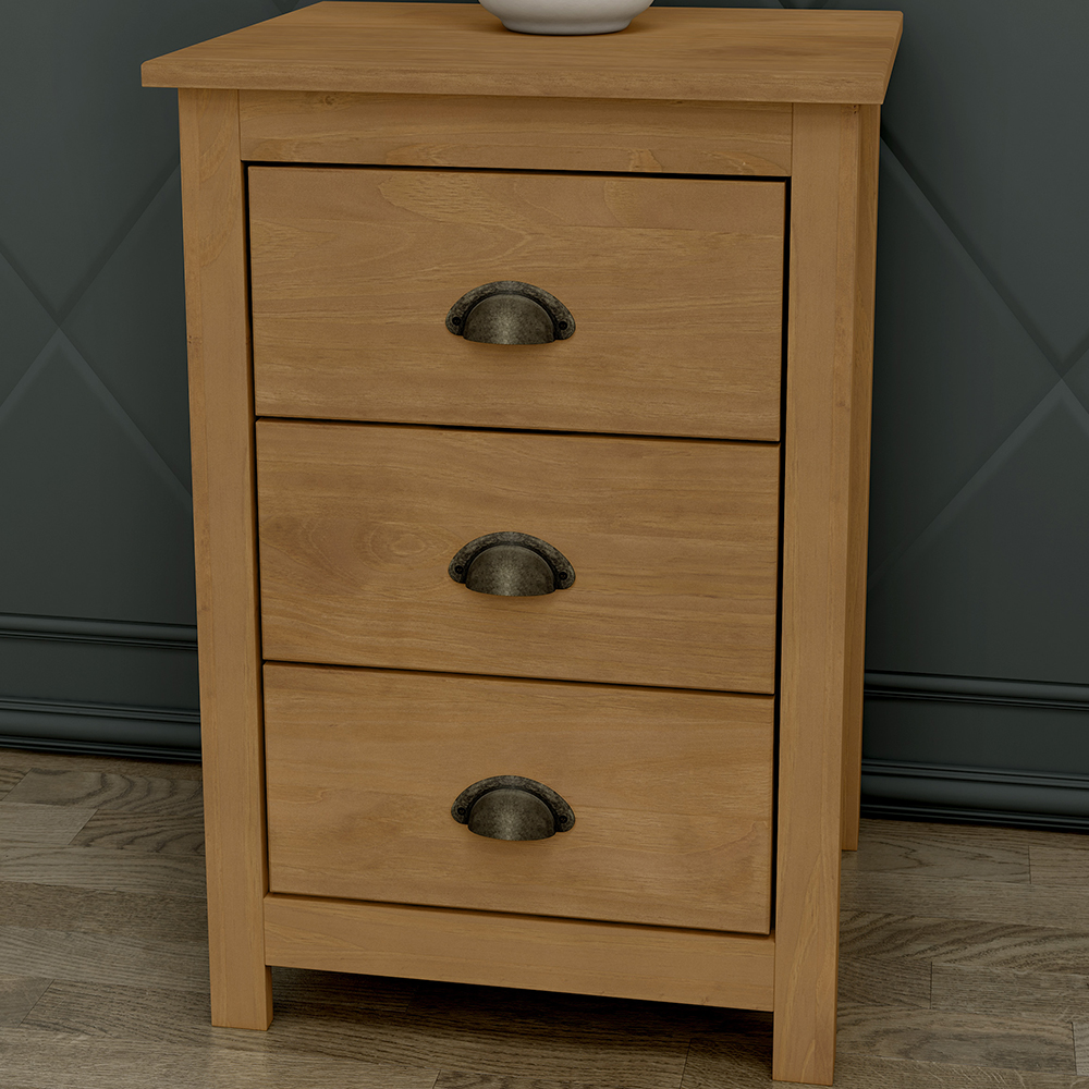 Mesa De Cabeceira 3 Gav Madeira Maciça 46 cm 9130 Freijo Milani Store