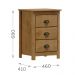 Mesa De Cabeceira 3 Gav Madeira Maciça 46 cm 9130 Freijo Milani Store