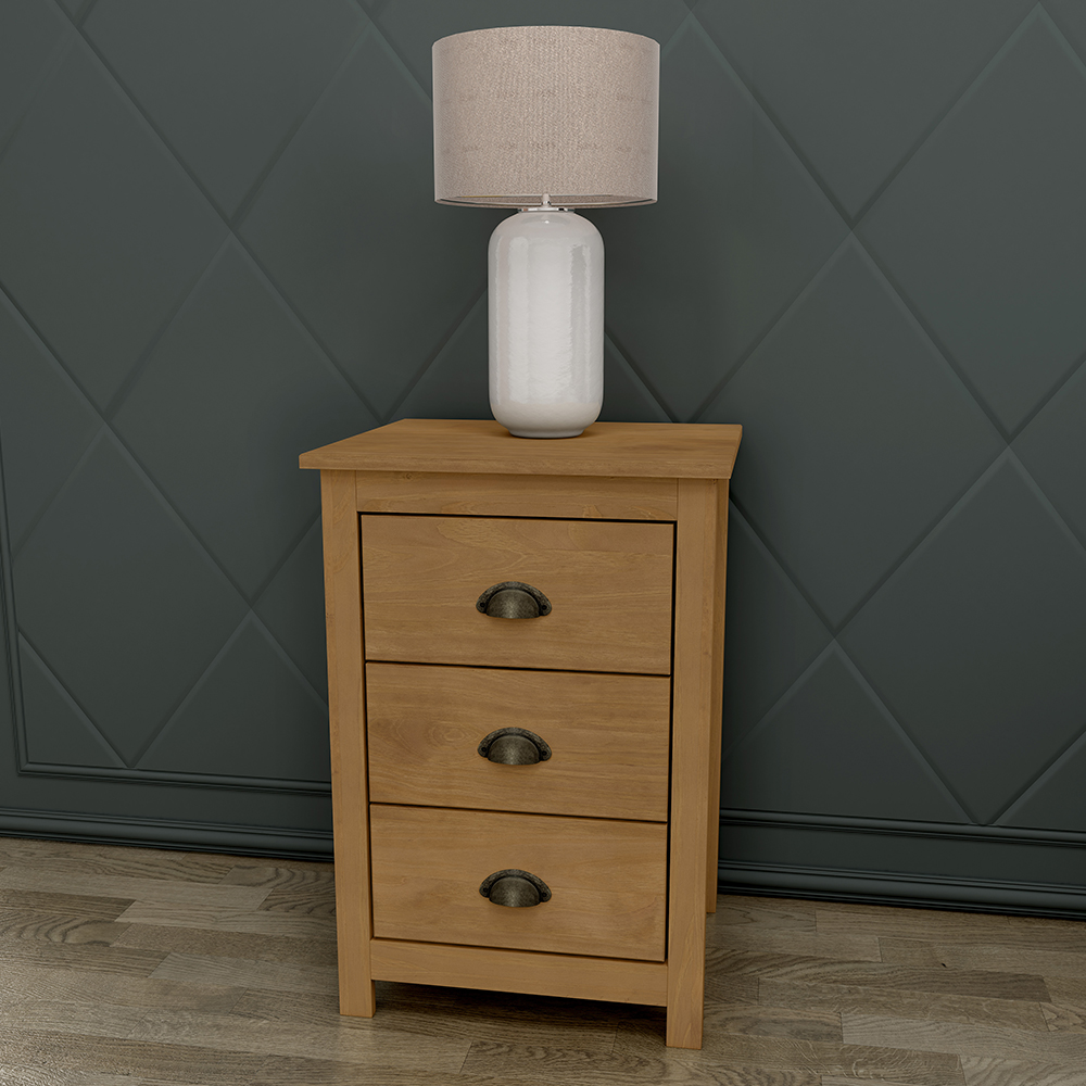 Mesa De Cabeceira 3 Gav Madeira Maciça 46 cm 9130 Freijo Milani Store