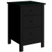 Mesa De Cabeceira 3 Gavetas 40 cm DM113 Preto Dtall