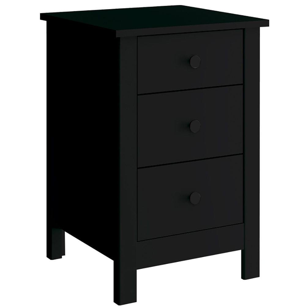 Mesa De Cabeceira 3 Gavetas 40 cm DM113 Preto Dtall