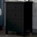 Mesa De Cabeceira 3 Gavetas 40 cm DM113 Preto Dtall