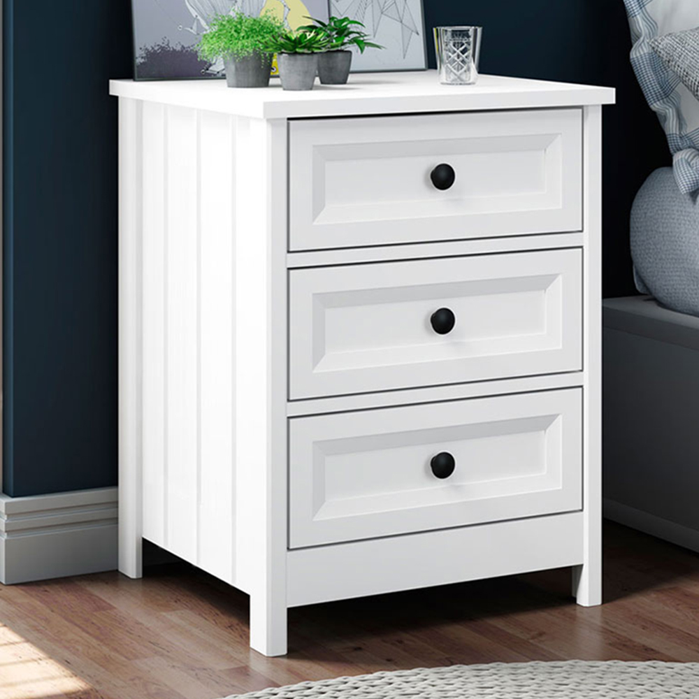 Mesa De Cabeceira 3 Gavetas 45 cm DM111 Branco Dtall