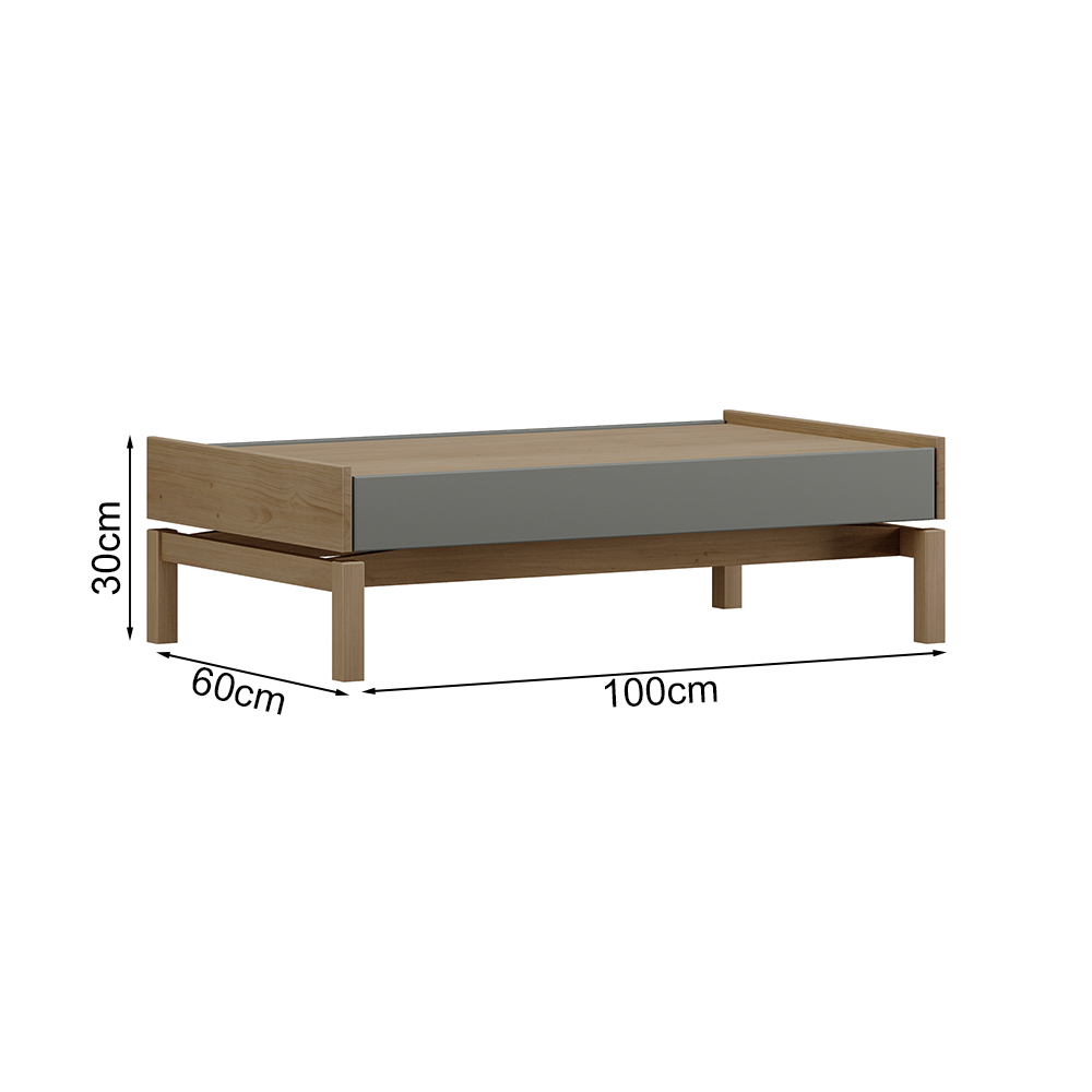 Mesa De Centro 1 Gaveta 100 cm 2151 Oak Ferrolack Milani Store