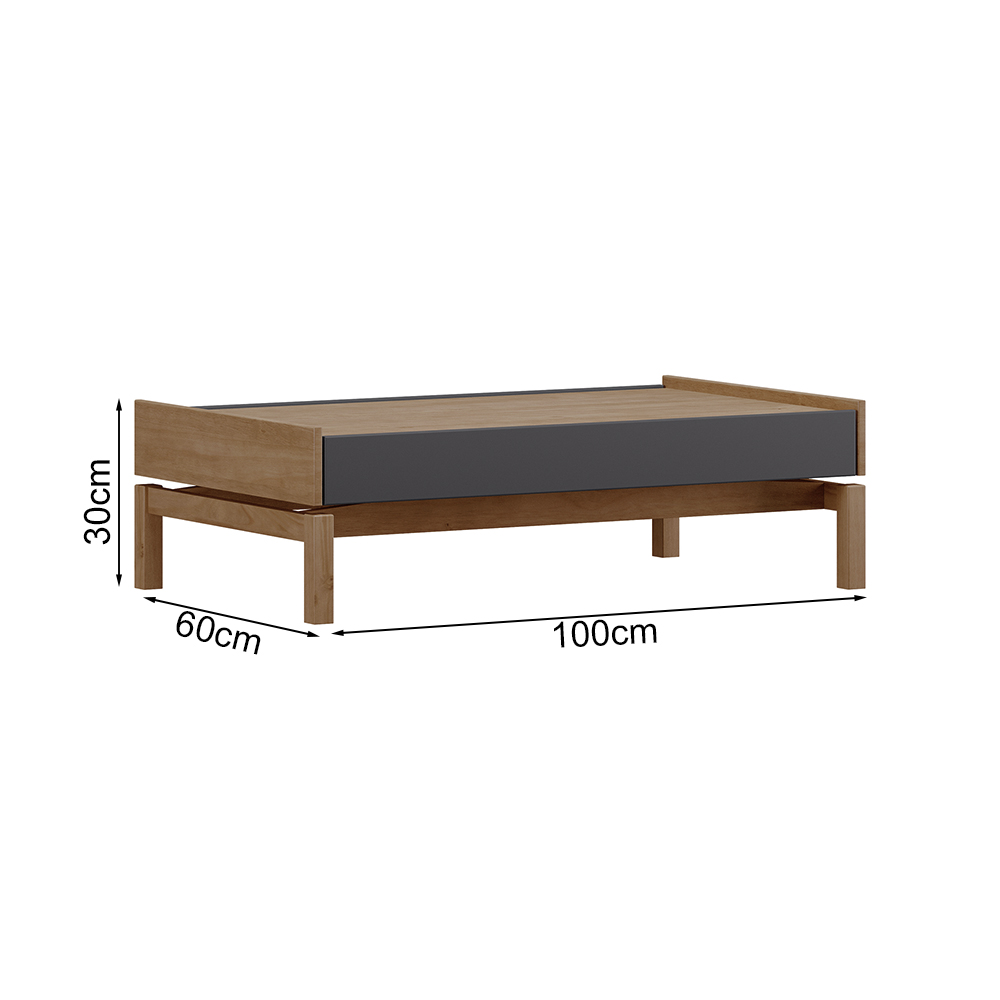 Mesa De Centro 1 Gaveta 100 cm 2151 Tauari Concret Milani Store