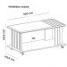 Mesa De Centro 100X50 cm Com Rodizios Cinamomo Off White ARLY