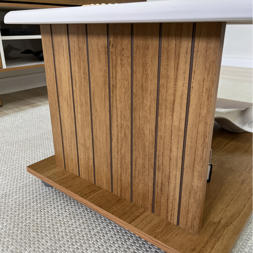 Mesa De Centro 100X50 cm Com Rodizios Cinamomo Off White ARLY