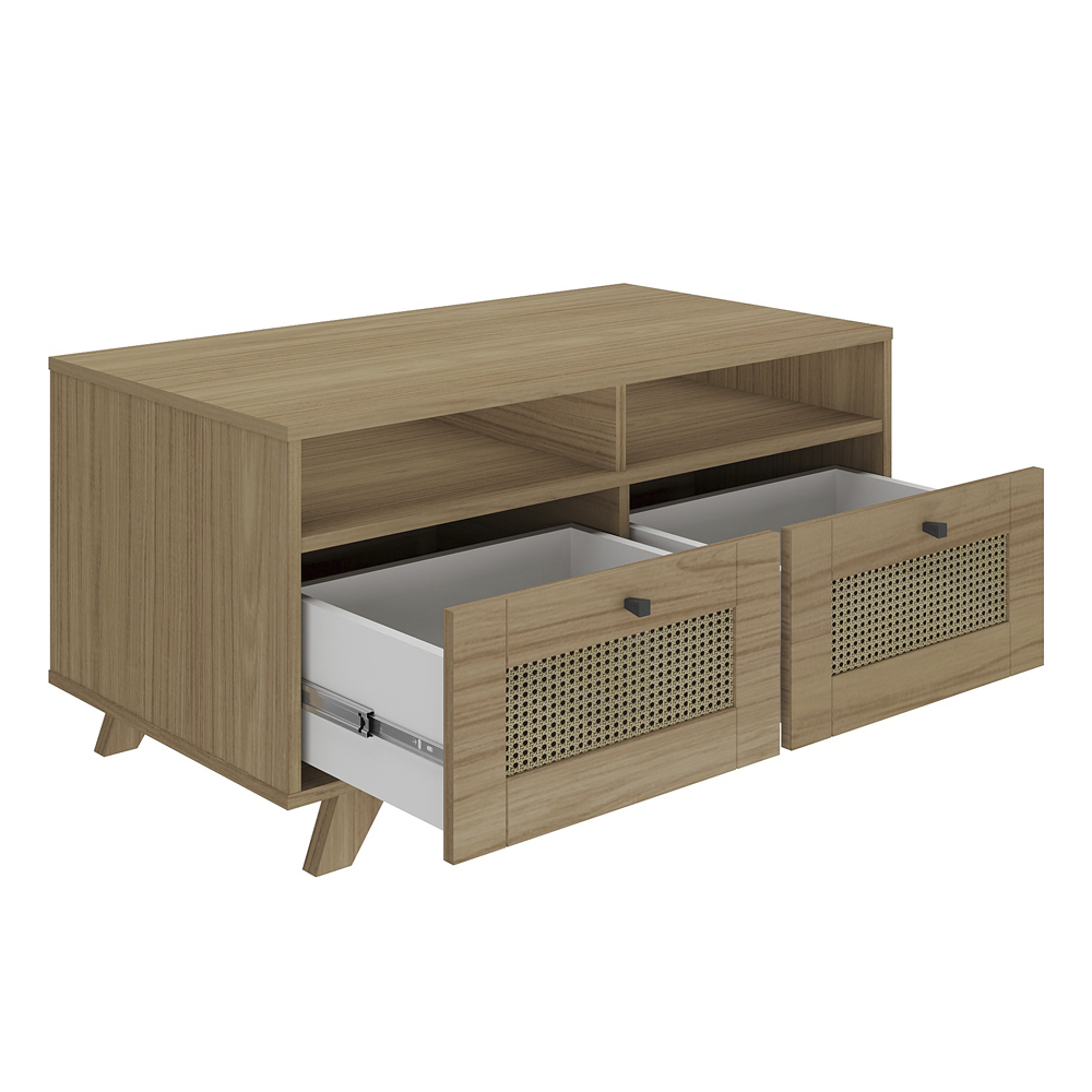 Mesa De Centro 2 Gavetas 91 cm MDF 4639 Carvalho ARLY