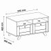 Mesa De Centro 2 Gavetas 91 cm MDF 4672 Cinamomo Off White ARLY