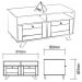 Mesa De Centro 2 Gavetas 91 cm MDF 4672 Cinamomo Off White ARLY