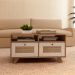 Mesa De Centro 2 Gavetas 91 cm MDF 4672 Cinamomo Off White ARLY