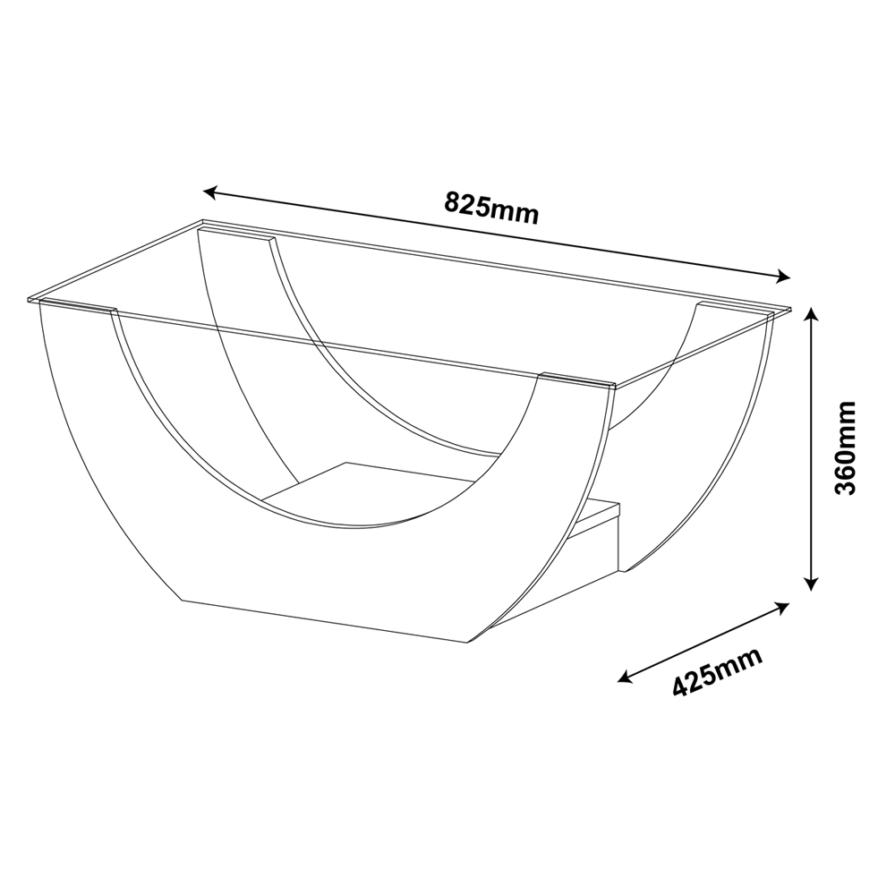 Mesa De Centro Curva Tampo Em Vidro 36 cm 4616 Cinamomo ARLY