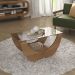 Mesa De Centro Curva Tampo Em Vidro 36 cm 4616 Cinamomo ARLY