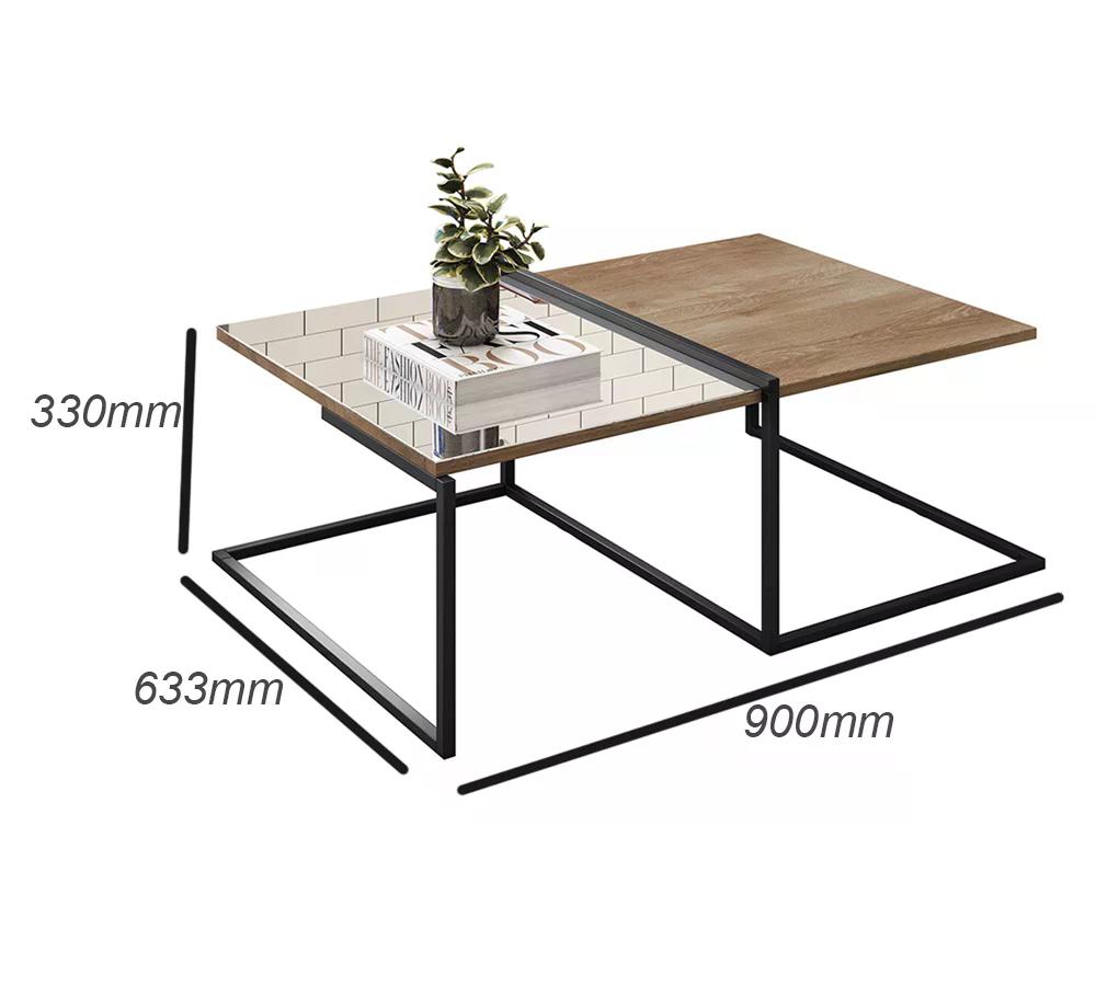 Mesa De Centro Espelhada Estilo Industrial Class Demoliçao Preto Milani Store