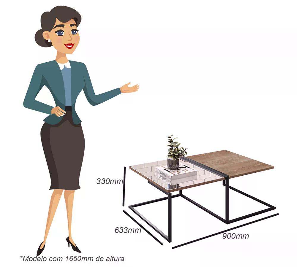 Mesa De Centro Espelhada Estilo Industrial Class Demoliçao Preto Milani Store