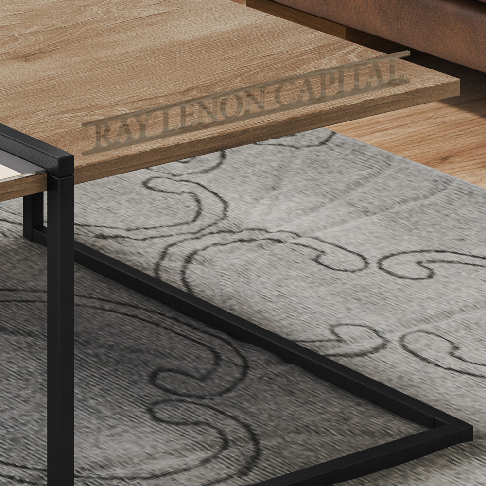 Mesa De Centro Estilo Industrial Aurum Demoliçao Preto DHom