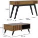 Mesa De Centro Jeri E Aparador Riveira Para Sala Noce Milano Preto CLB
