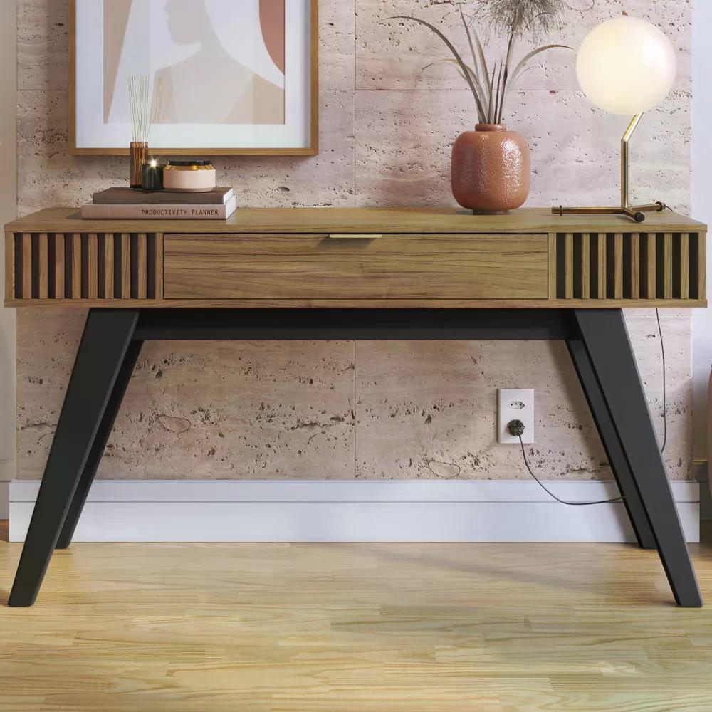Mesa De Centro Jeri E Aparador Riveira Para Sala Noce Milano Preto CLB