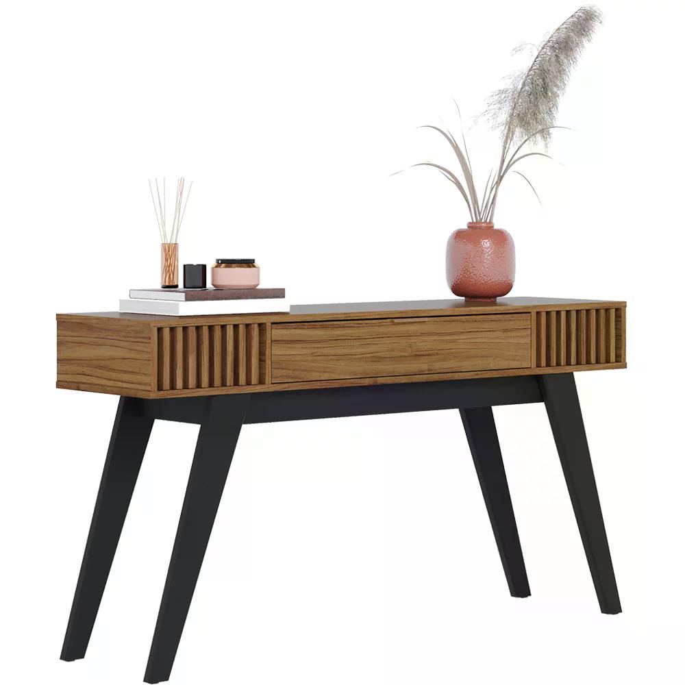 Mesa De Centro Jeri E Aparador Riveira Para Sala Noce Milano Preto CLB