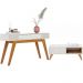 Mesa De Centro Jeri E Aparador Riveira Para Sala Off White Freijo CLB