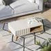Mesa De Centro Jeri E Aparador Riveira Para Sala Off White Freijo CLB