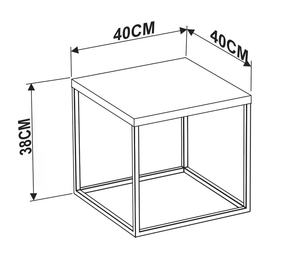Mesa De Centro Ou Lateral Cube M Preto Vermont Milani Store