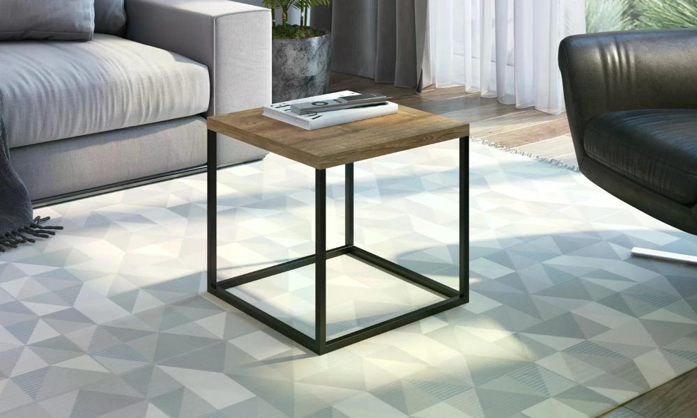 Mesa De Centro Ou Lateral Cube M Preto Vermont Milani Store