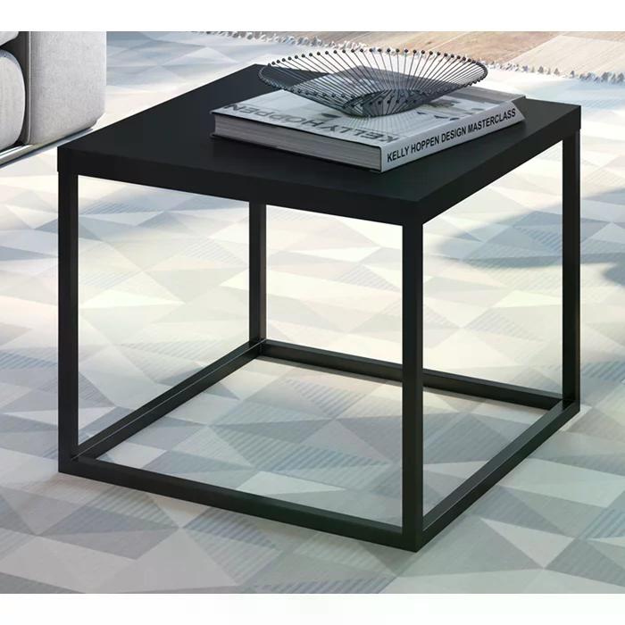 Mesa De Centro Ou Lateral Cube P Preto Preto Milani Store