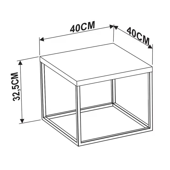 Mesa De Centro Ou Lateral Cube P Preto Preto Milani Store