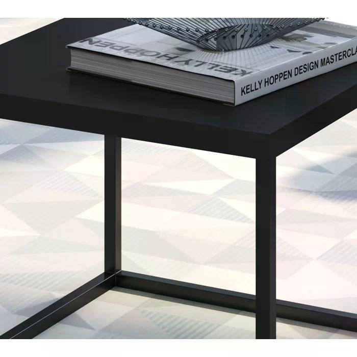 Mesa De Centro Ou Lateral Cube P Preto Preto Milani Store