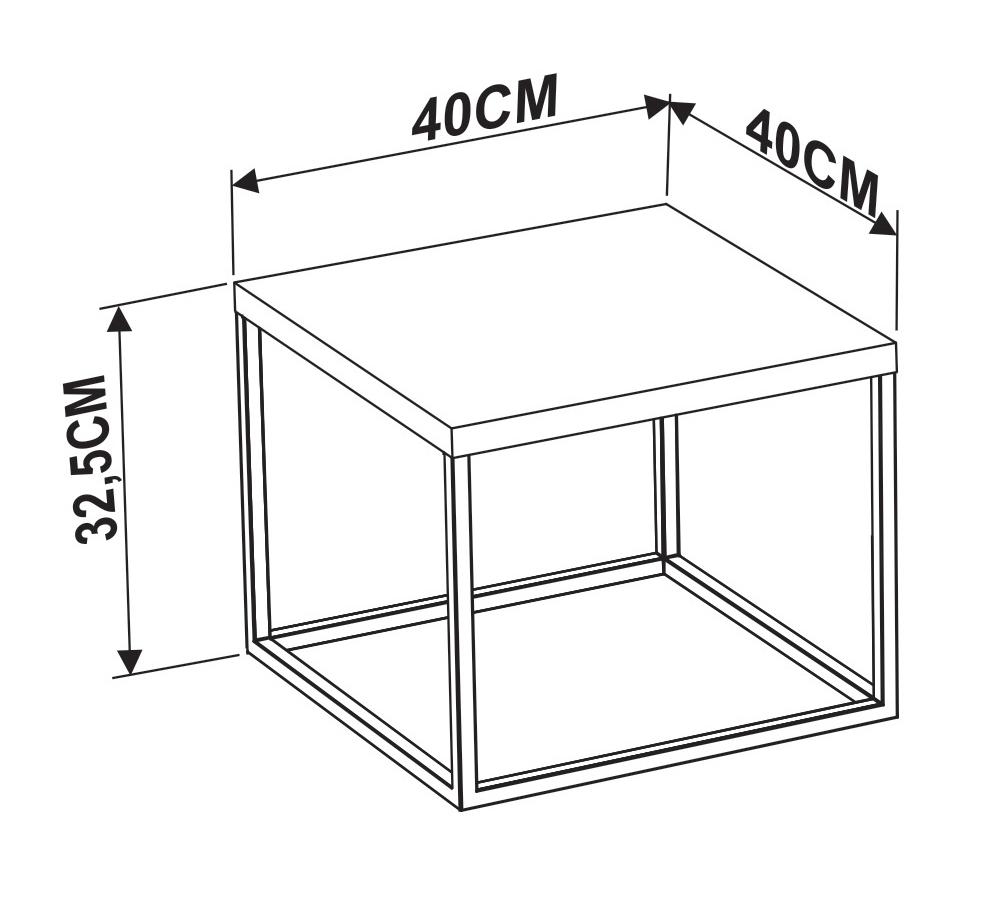 Mesa De Centro Ou Lateral Cube P Preto Vermont Milani Store