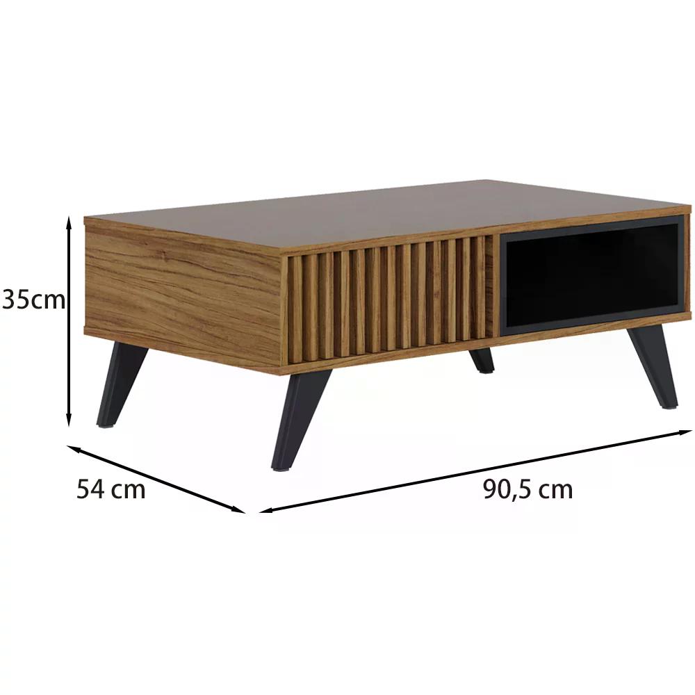 Mesa De Centro Para Sala Jeri Noce Milano Preto CLB