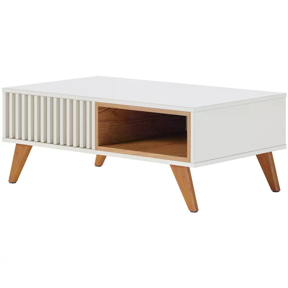 Mesa De Centro Para Sala Jeri Off White Freijo CLB