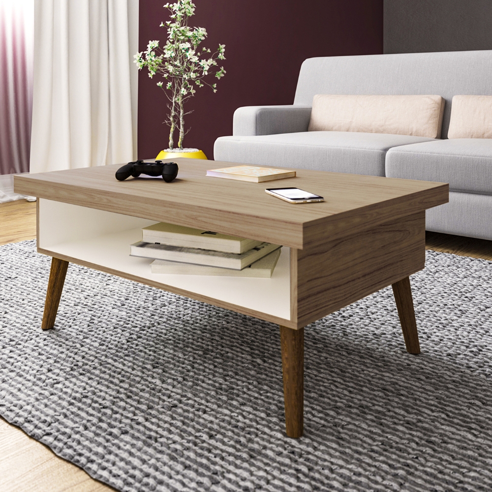 Mesa De Centro Sala 91 cm Lucca 4150 Carvalho Off White ARLY