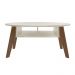 Mesa De Centro Tampo Oval 2 Nichos 100 cm Off White Cedro ARLY