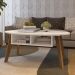 Mesa De Centro Tampo Oval 2 Nichos 100 cm Off White Cedro ARLY