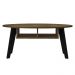 Mesa De Centro Tampo Oval 2 Nichos 100 cm Pinho Preto ARLY