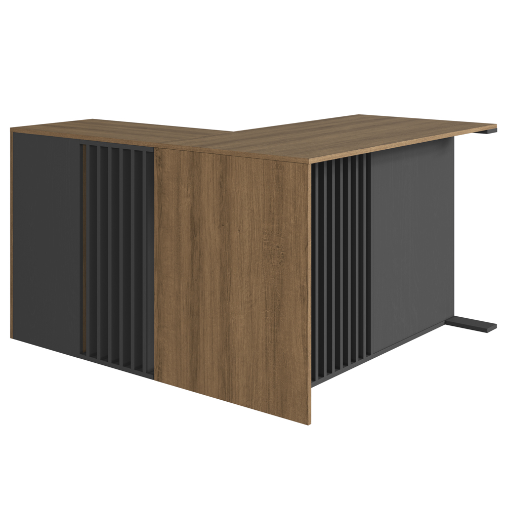 Mesa Escritorio Em L Office 130X120 cm 4G CJ8020 Mel Grafite FAEM