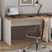 Mesa Escritorio Tampo Tamburato 120cm Olmo Branco TOK ARTY