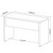 Mesa Escritorio Tampo Tamburato 120cm Olmo Branco TOK ARTY