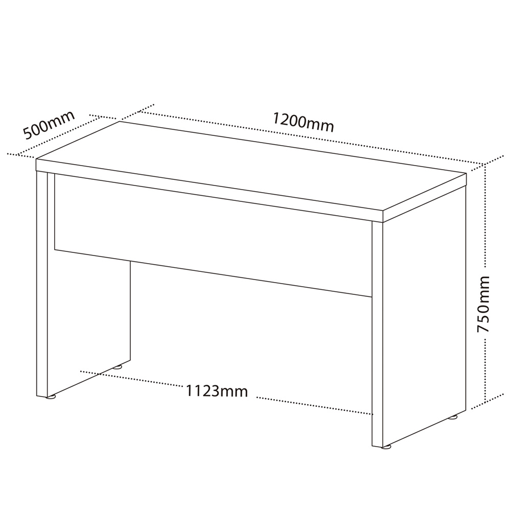 Mesa Escritorio Tampo Tamburato 120cm Olmo Branco TOK ARTY