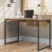Mesa Escrivaninha 1 Gaveta 118 cm LI002X05 Freijo Preto Fosco KPB