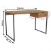 Mesa Escrivaninha 1 Gaveta 118 cm LI002X05 Freijo Preto Fosco KPB