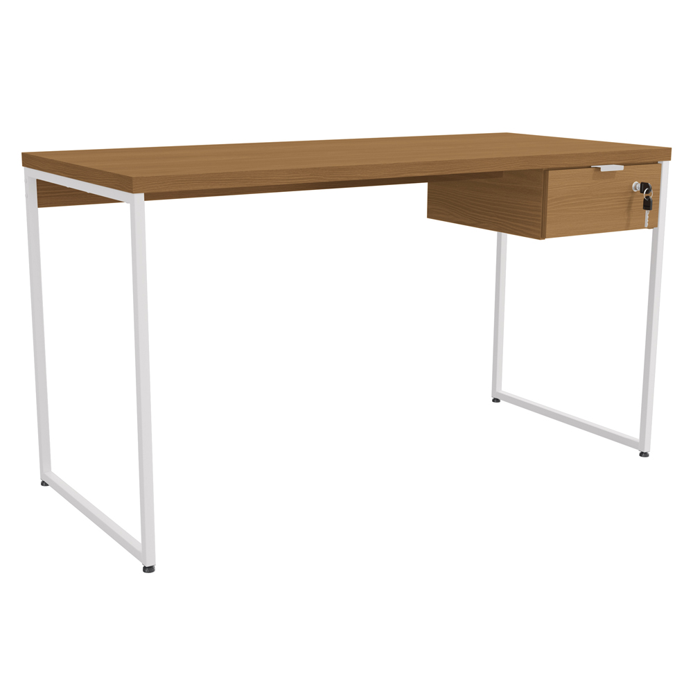 Mesa Escrivaninha 1 Gaveta 136 cm LI003X005 Canela Branco KPB