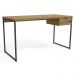 Mesa Escrivaninha 1 Gaveta 136 cm LI003X005 Freijo Preto Fosco KPB