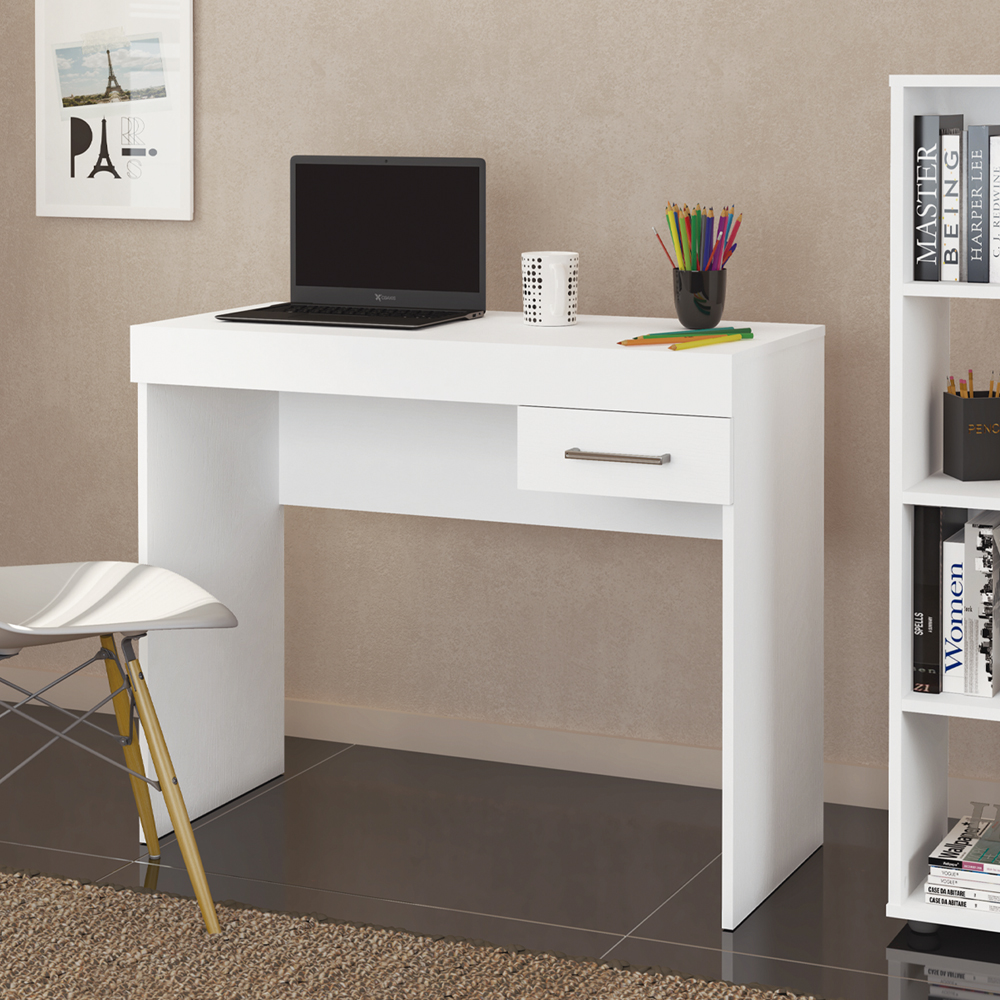 Mesa Escrivaninha 1 Gaveta 91X73 cm Branco ARLY