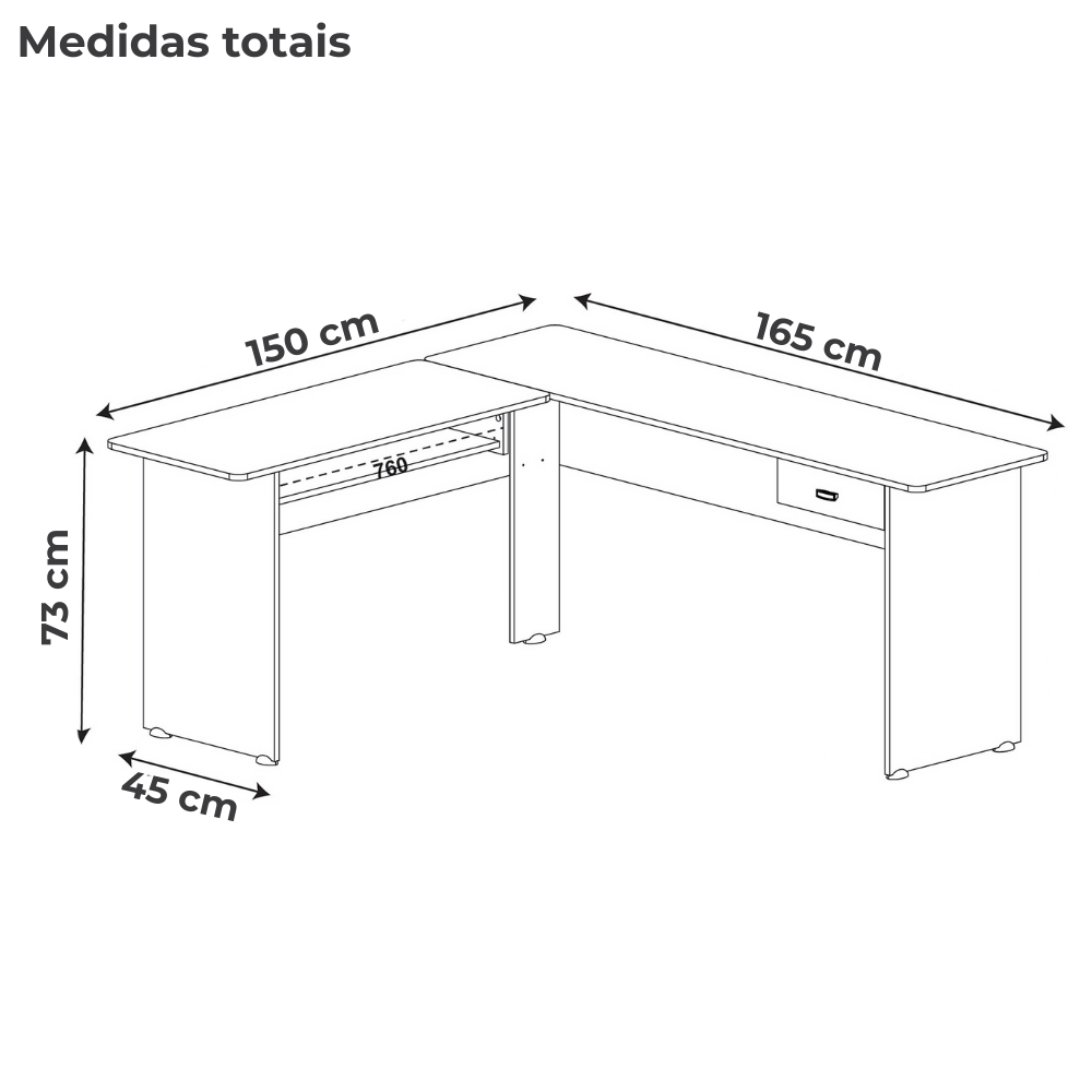 Mesa Escrivaninha 1 Gaveta E Estante 10 Nichos Branco ARLY