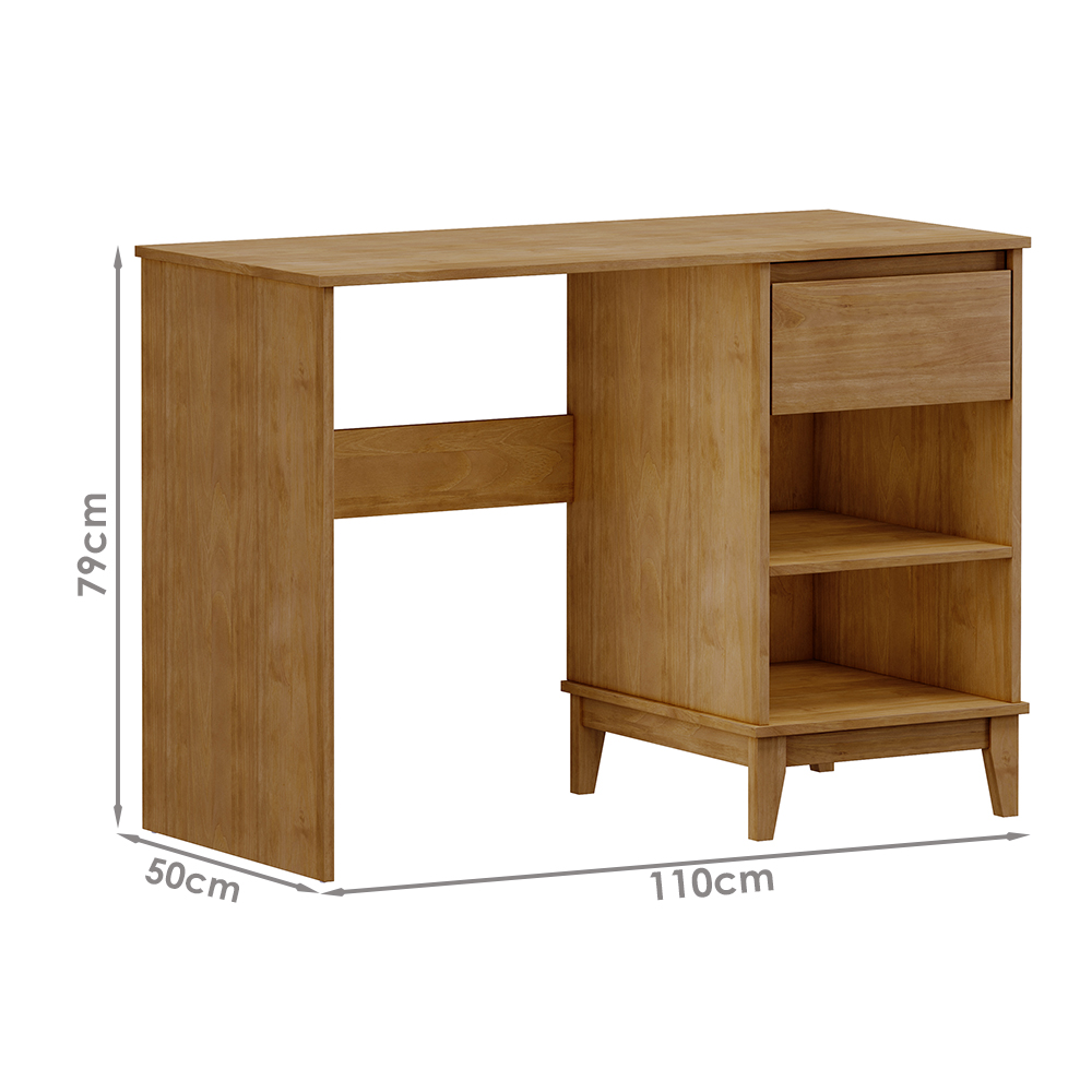 Mesa Escrivaninha 1 Gaveta MDF 110 cm 2806 Freijo Milani Store