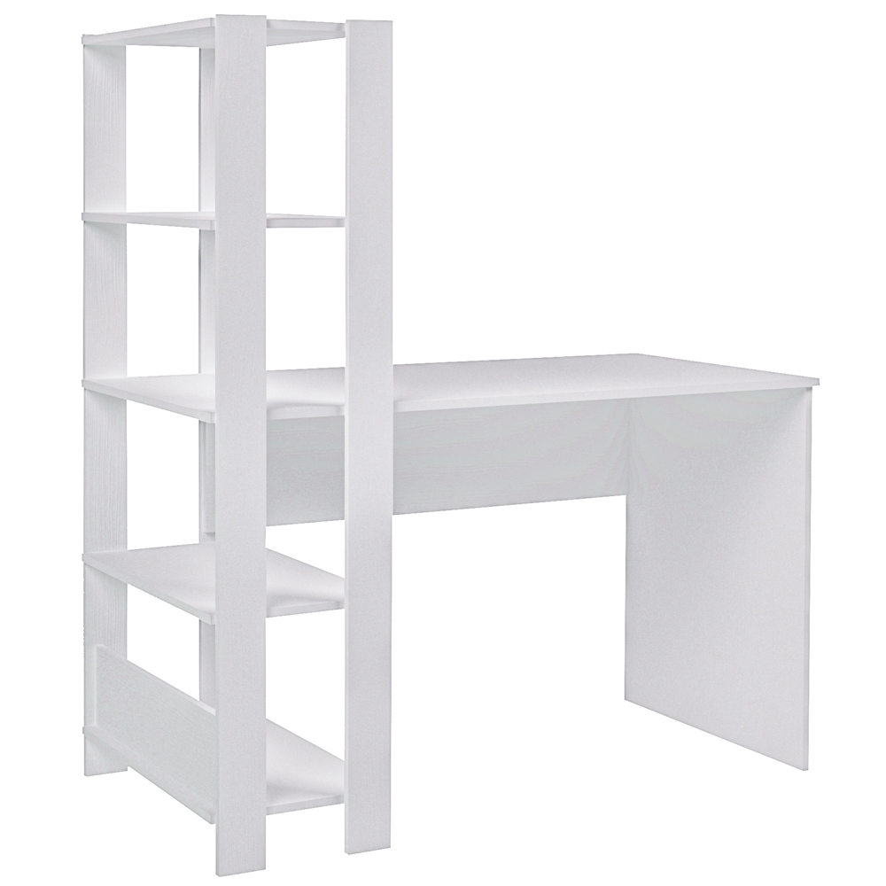Mesa Escrivaninha 134X120 cm 3 Prateleiras Branco ARLY