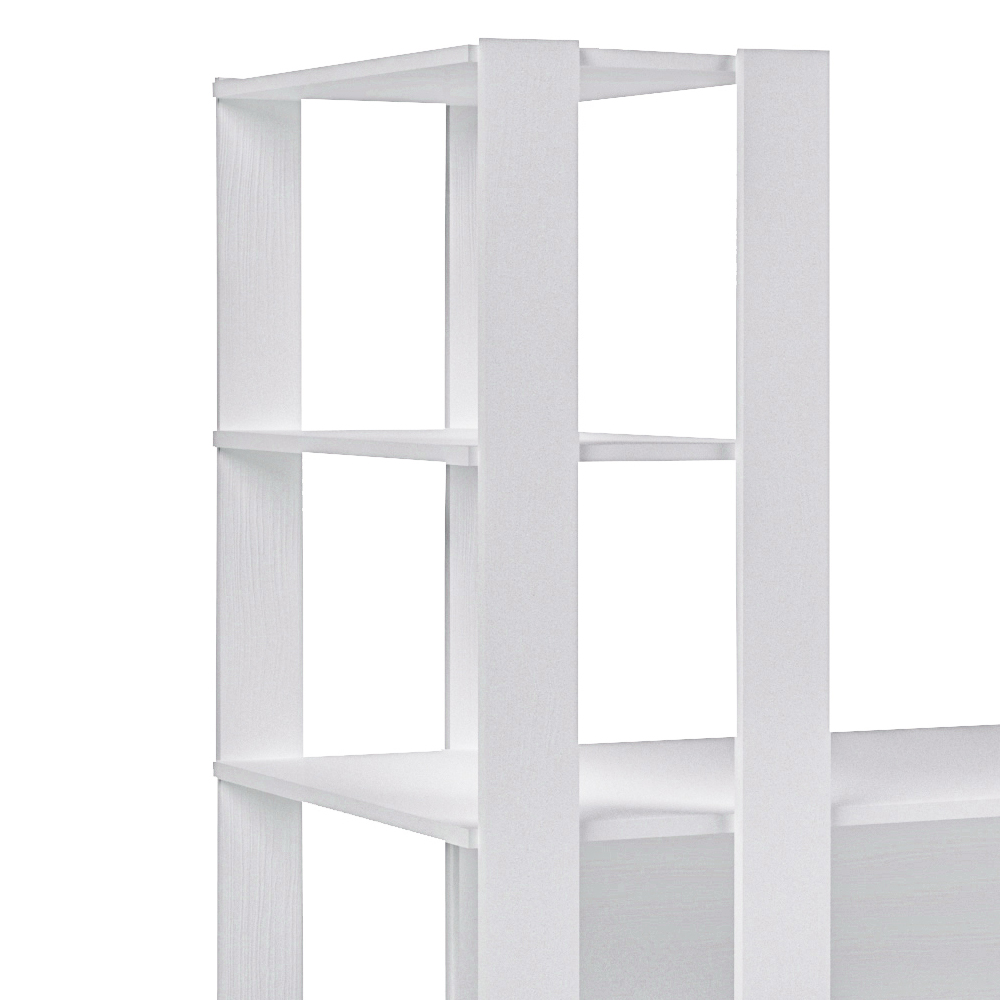 Mesa Escrivaninha 134X120 cm 3 Prateleiras Branco ARLY